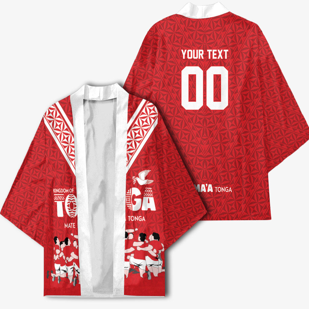 Mate Ma'a Tonga Custom Kimono Tongan Sipi Tau Ngatu Inspired Red LT9 - Polynesian Pride
