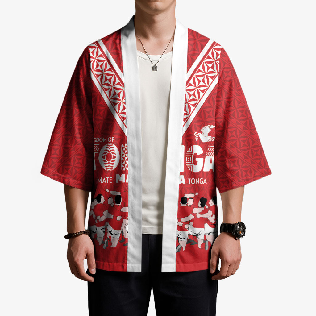 Mate Ma'a Tonga Custom Kimono Tongan Sipi Tau Ngatu Inspired Red LT9 - Polynesian Pride