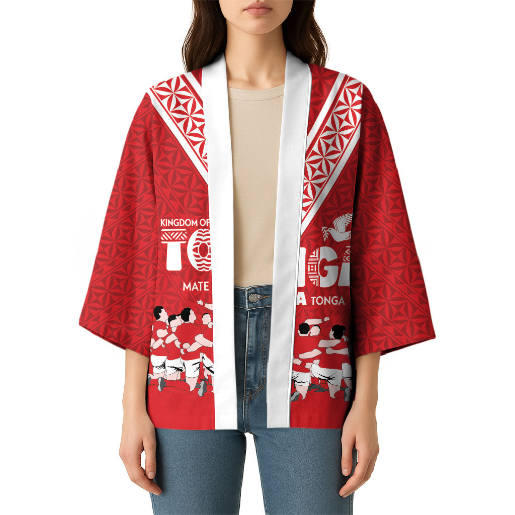 Mate Ma'a Tonga Custom Kimono Tongan Sipi Tau Ngatu Inspired Red LT9 - Polynesian Pride