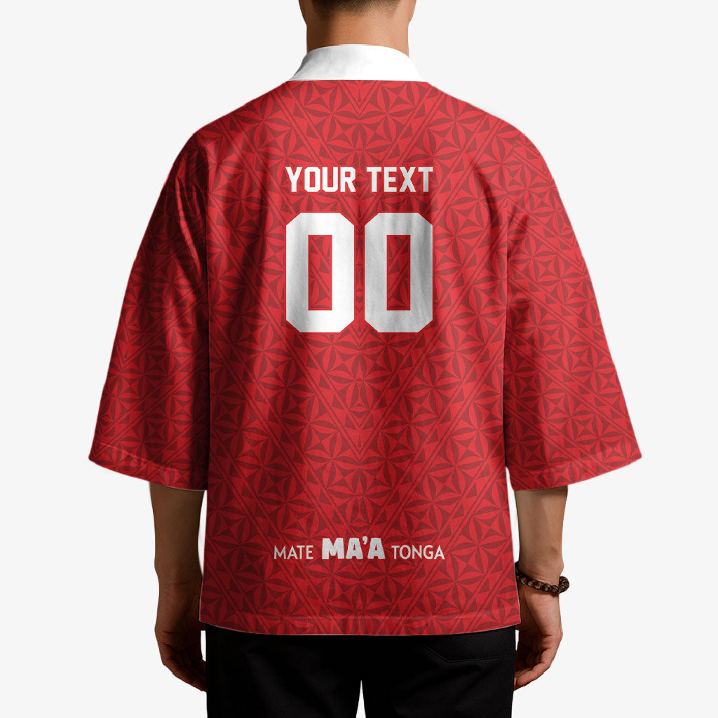 Mate Ma'a Tonga Custom Kimono Tongan Sipi Tau Ngatu Inspired Red LT9 - Polynesian Pride