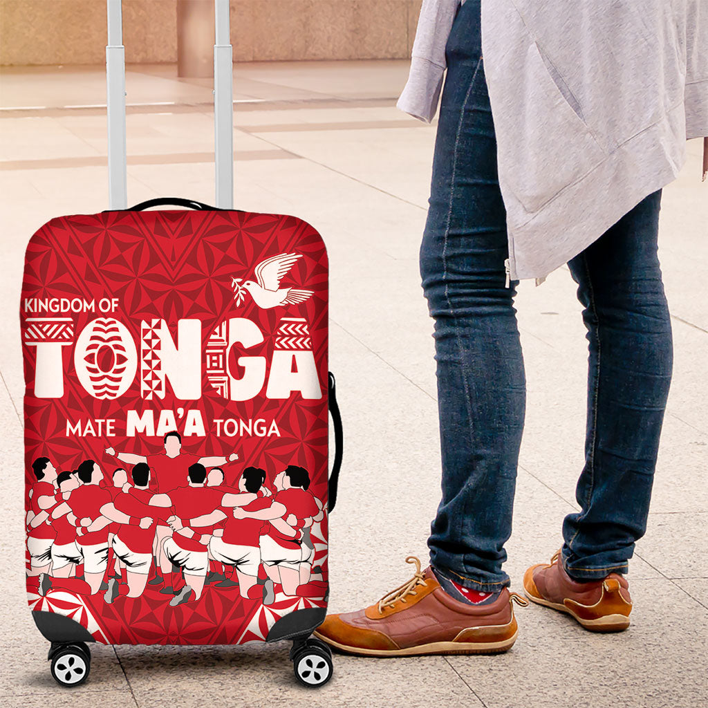 Mate Ma'a Tonga Luggage Cover Tongan Sipi Tau Ngatu Inspired Red LT9 Red - Polynesian Pride
