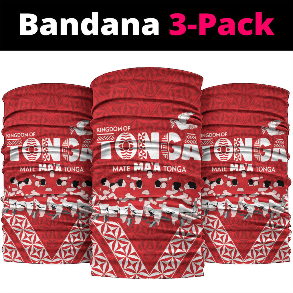 Mate Ma'a Tonga Neck Gaiter Tongan Sipi Tau Ngatu Inspired Red LT9 package One Size: 25*50cm Red - Polynesian Pride