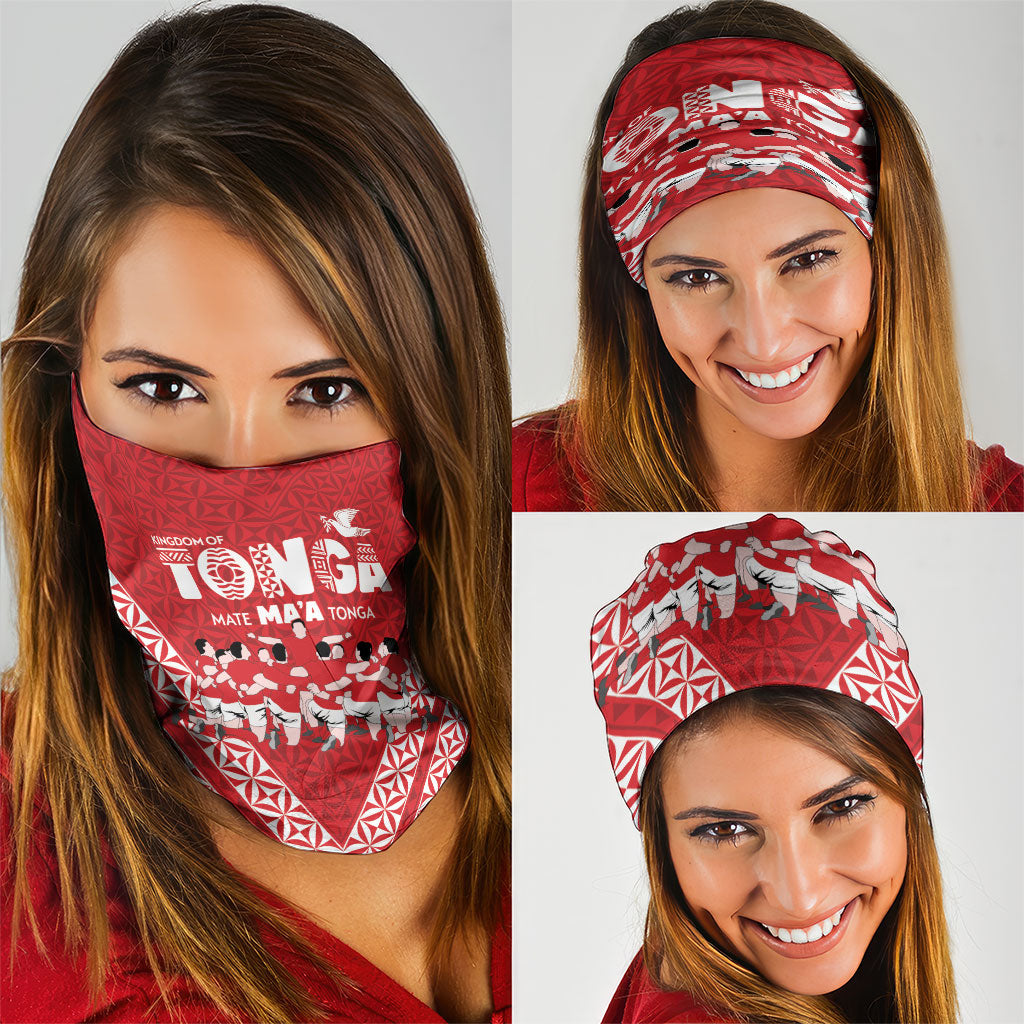 Mate Ma'a Tonga Neck Gaiter Tongan Sipi Tau Ngatu Inspired Red LT9 - Polynesian Pride
