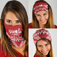 Mate Ma'a Tonga Neck Gaiter Tongan Sipi Tau Ngatu Inspired Red LT9 - Polynesian Pride