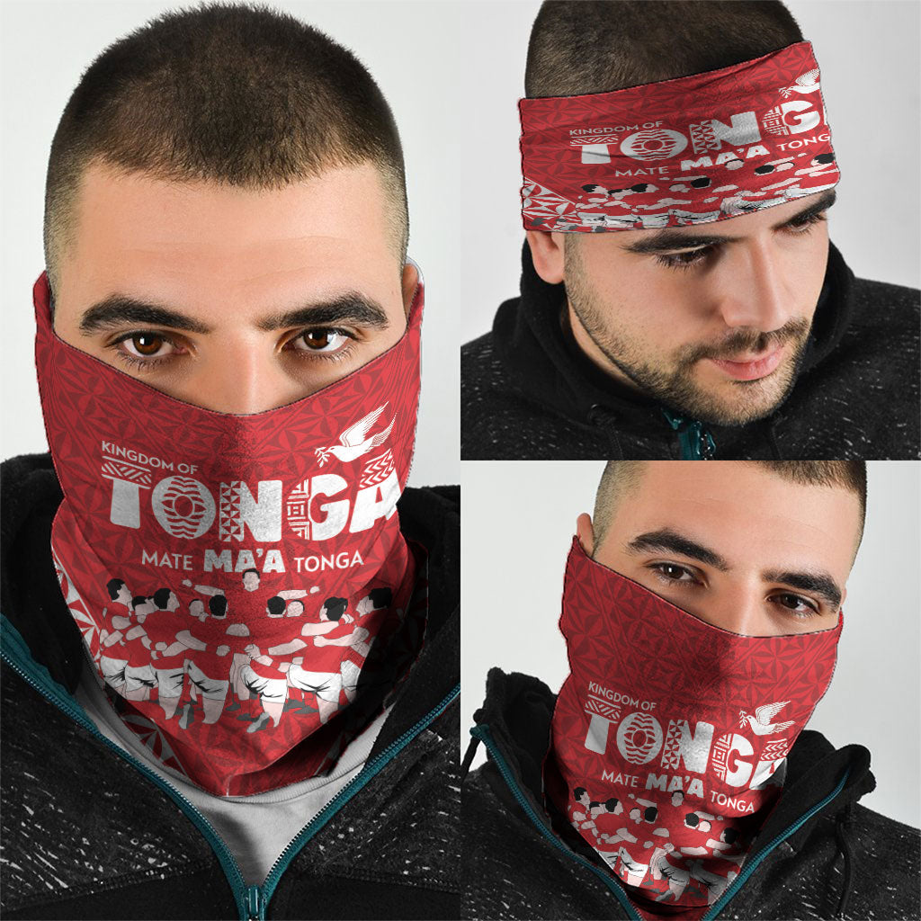 Mate Ma'a Tonga Neck Gaiter Tongan Sipi Tau Ngatu Inspired Red LT9 - Polynesian Pride