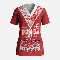 Mate Ma'a Tonga Custom Scrub Top Tongan Sipi Tau Ngatu Inspired Red LT9 Adult Red - Polynesian Pride
