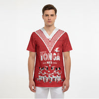 Mate Ma'a Tonga Custom Scrub Top Tongan Sipi Tau Ngatu Inspired Red LT9 - Polynesian Pride