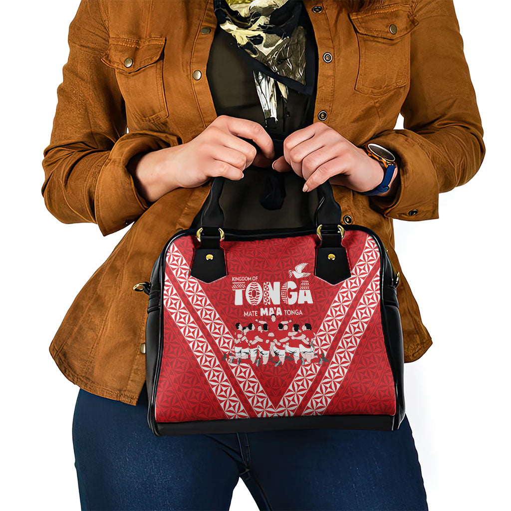 Mate Ma'a Tonga Shoulder Handbag Tongan Sipi Tau Ngatu Inspired Red LT9 - Polynesian Pride