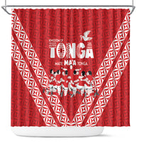 Mate Ma'a Tonga Shower Curtain Tongan Sipi Tau Ngatu Inspired Red LT9 Red - Polynesian Pride