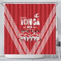 Mate Ma'a Tonga Shower Curtain Tongan Sipi Tau Ngatu Inspired Red LT9 - Polynesian Pride