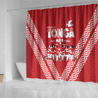 Mate Ma'a Tonga Shower Curtain Tongan Sipi Tau Ngatu Inspired Red LT9 - Polynesian Pride