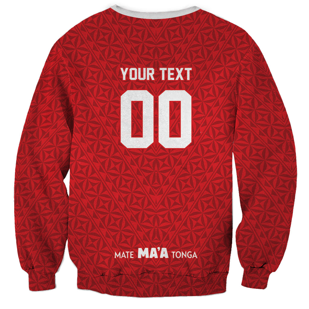 Mate Ma'a Tonga Custom Sweatshirt Tongan Sipi Tau Ngatu Inspired Red LT9 - Polynesian Pride