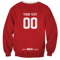 Mate Ma'a Tonga Custom Sweatshirt Tongan Sipi Tau Ngatu Inspired Red LT9 - Polynesian Pride