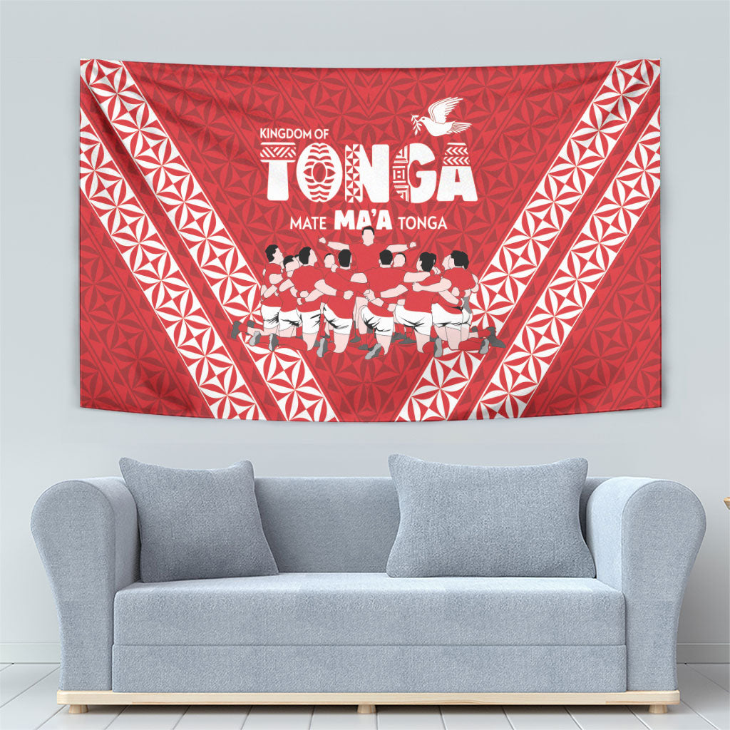 Mate Ma'a Tonga Tapestry Tongan Sipi Tau Ngatu Inspired Red