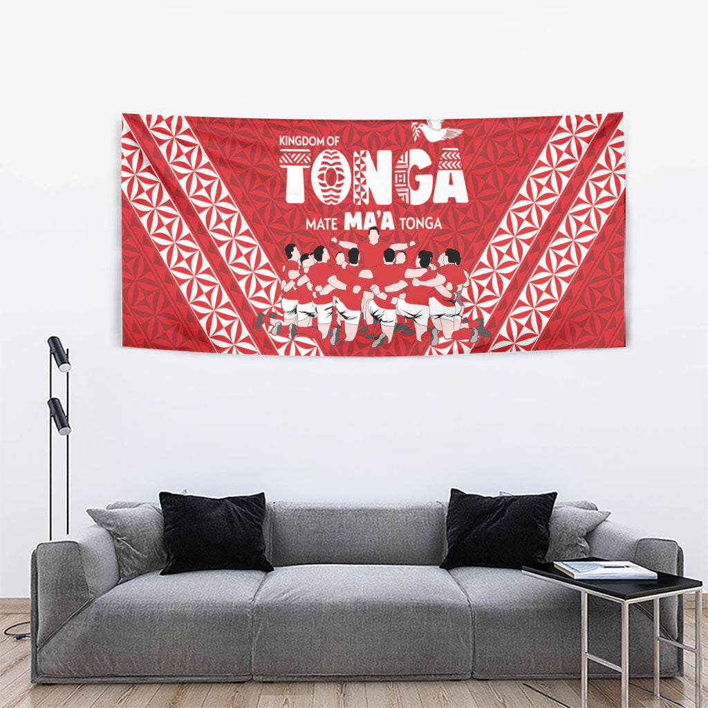Mate Ma'a Tonga Tapestry Tongan Sipi Tau Ngatu Inspired Red
