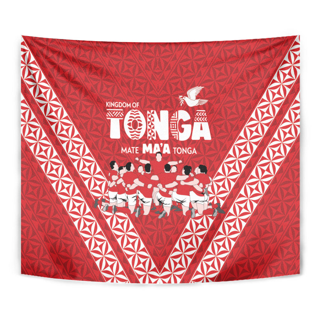Mate Ma'a Tonga Tapestry Tongan Sipi Tau Ngatu Inspired Red