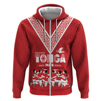 Mate Ma'a Tonga Custom Zip Hoodie Tongan Sipi Tau Ngatu Inspired Red LT9 Zip Hoodie Red - Polynesian Pride