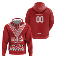 Mate Ma'a Tonga Custom Zip Hoodie Tongan Sipi Tau Ngatu Inspired Red LT9 - Polynesian Pride