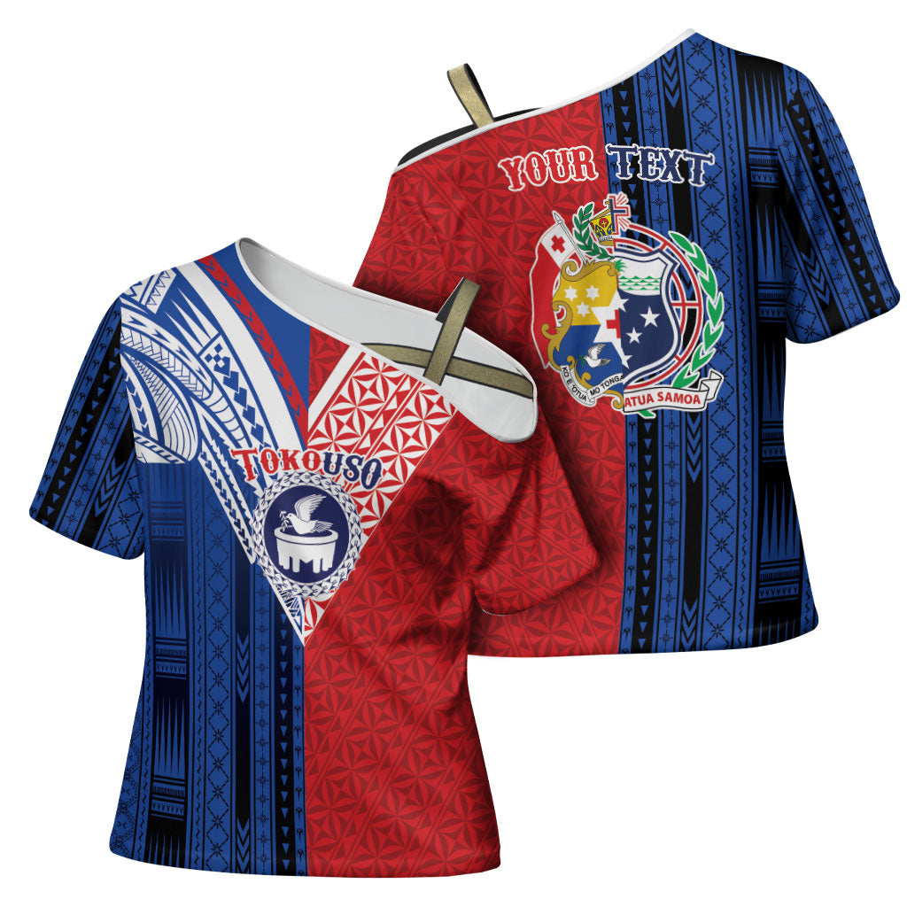 TokoUso Samoa Tonga Personalised Cross Shoulder Shirt Pacific Brotherhood Tribal Pattern LT9 - Polynesian Pride