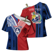 TokoUso Samoa Tonga Personalised Cross Shoulder Shirt Pacific Brotherhood Tribal Pattern LT9 - Polynesian Pride