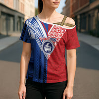 TokoUso Samoa Tonga Personalised Cross Shoulder Shirt Pacific Brotherhood Tribal Pattern LT9 - Polynesian Pride