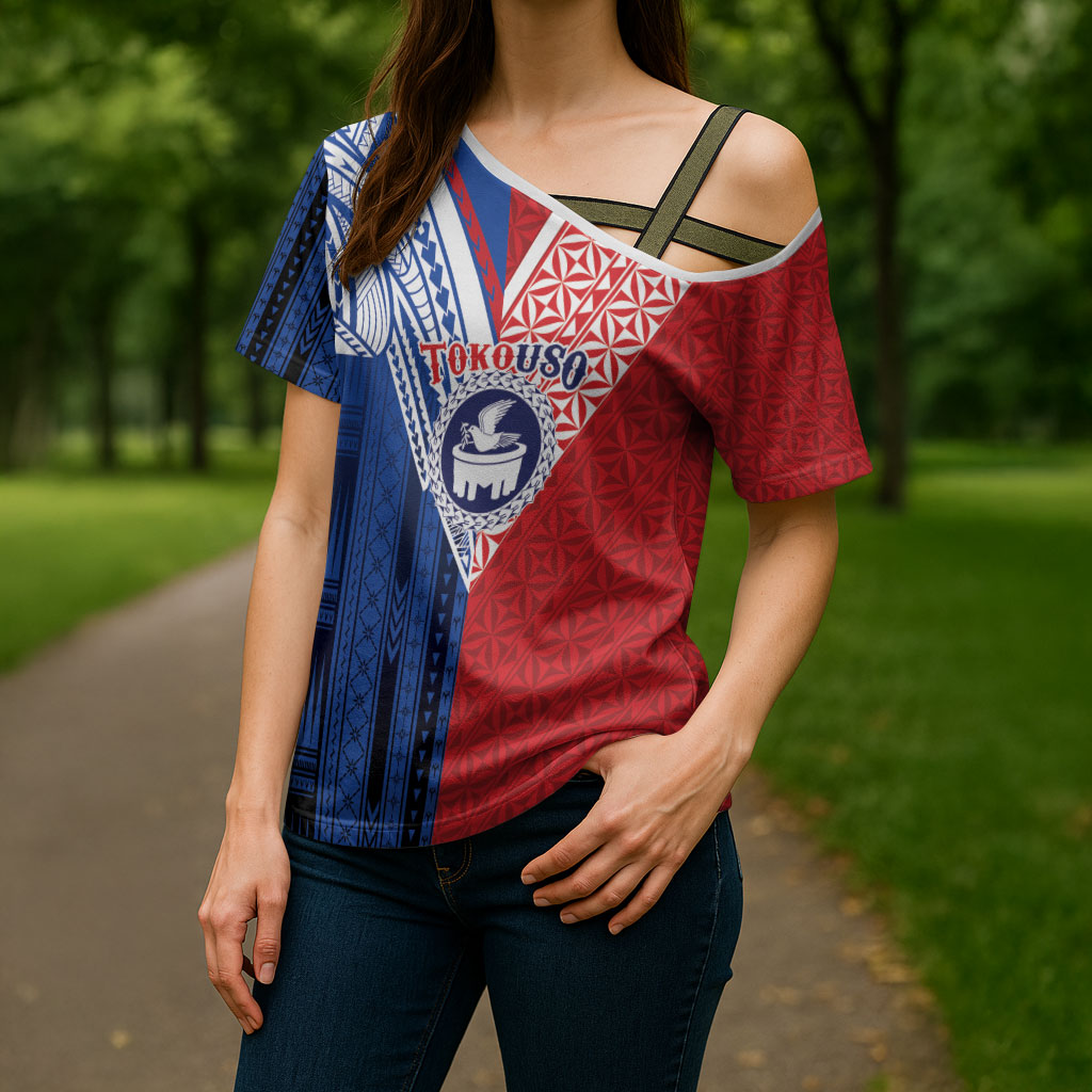 TokoUso Samoa Tonga Personalised Cross Shoulder Shirt Pacific Brotherhood Tribal Pattern LT9 - Polynesian Pride