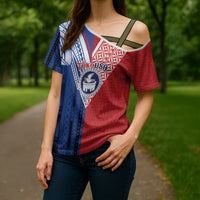 TokoUso Samoa Tonga Personalised Cross Shoulder Shirt Pacific Brotherhood Tribal Pattern LT9 - Polynesian Pride