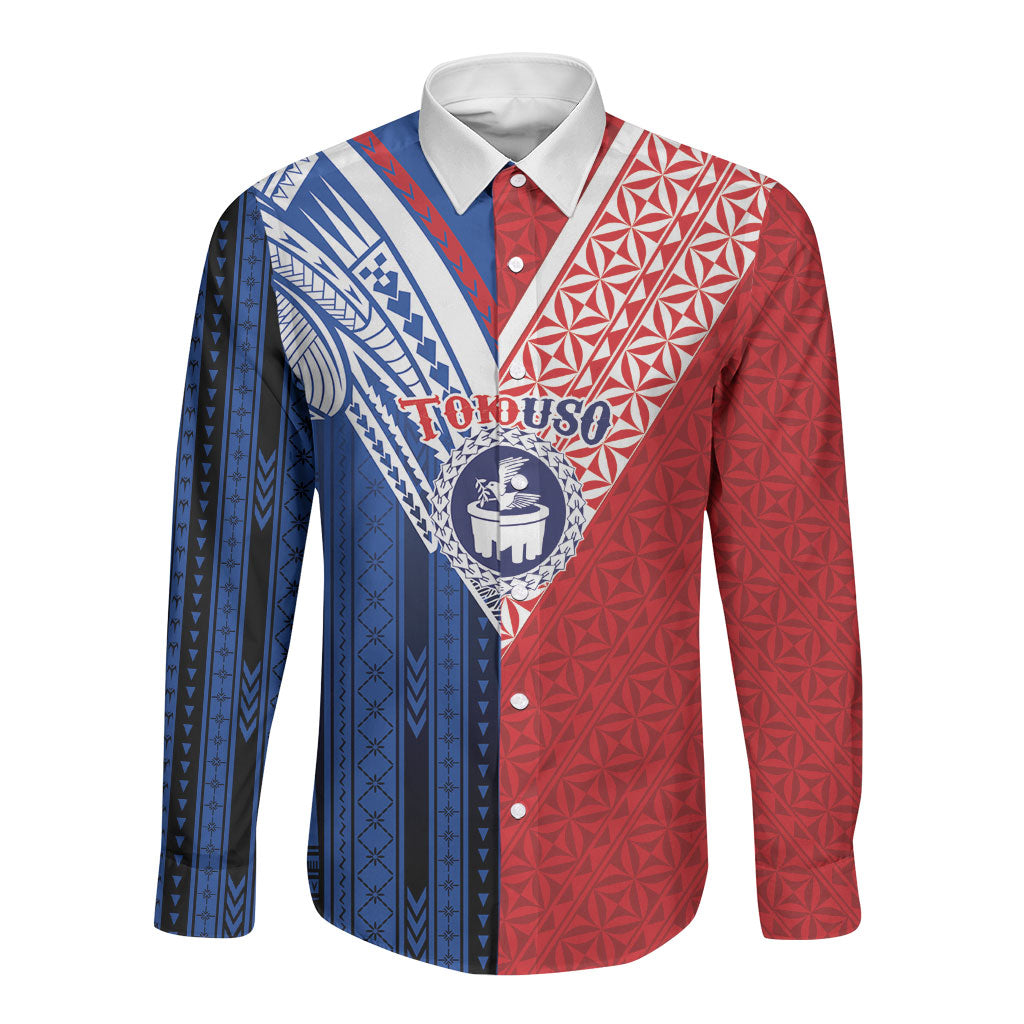 TokoUso Samoa Tonga Personalised Long Sleeve Button Shirt Pacific Brotherhood Tribal Pattern LT9 Unisex Multicolor - Polynesian Pride