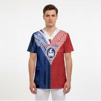 TokoUso Samoa Tonga Personalised Scrub Top Pacific Brotherhood Tribal Pattern LT9 - Polynesian Pride