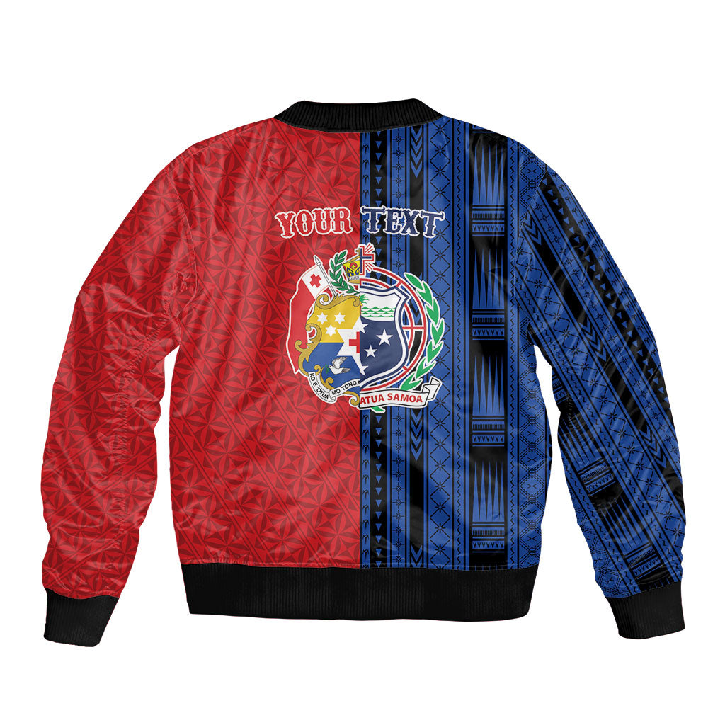 TokoUso Samoa Tonga Personalised Sleeve Zip Bomber Jacket Pacific Brotherhood Tribal Pattern LT9 - Polynesian Pride