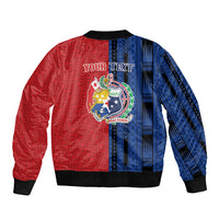 TokoUso Samoa Tonga Personalised Sleeve Zip Bomber Jacket Pacific Brotherhood Tribal Pattern LT9 - Polynesian Pride