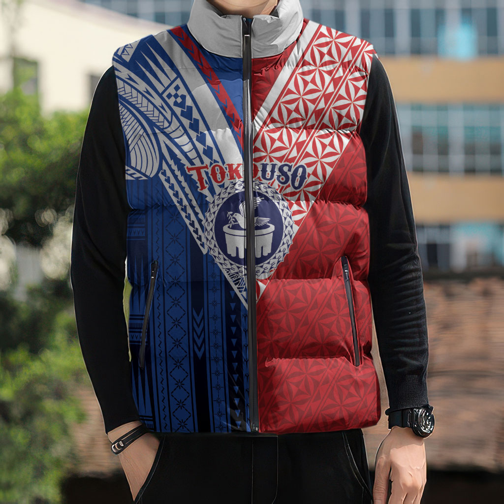 TokoUso Samoa Tonga Personalised Sleeveless Puffer Jacket Pacific Brotherhood Tribal Pattern LT9 - Polynesian Pride