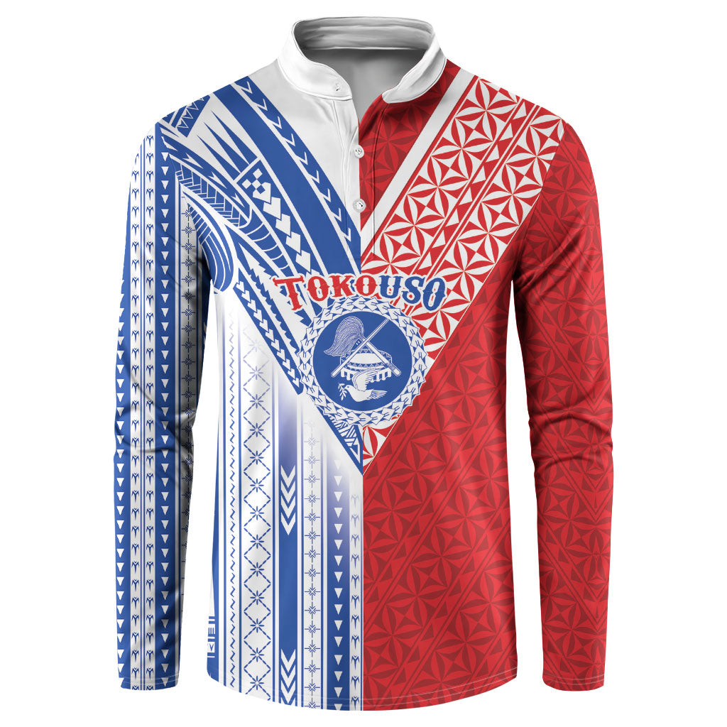 TokoUso American Samoa Tonga Personalised Button Sweatshirt Pacific Brotherhood Tribal Pattern LT9 Multicolor - Polynesian Pride