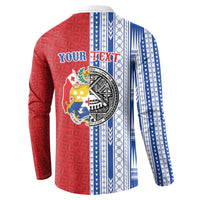 TokoUso American Samoa Tonga Personalised Button Sweatshirt Pacific Brotherhood Tribal Pattern LT9 - Polynesian Pride