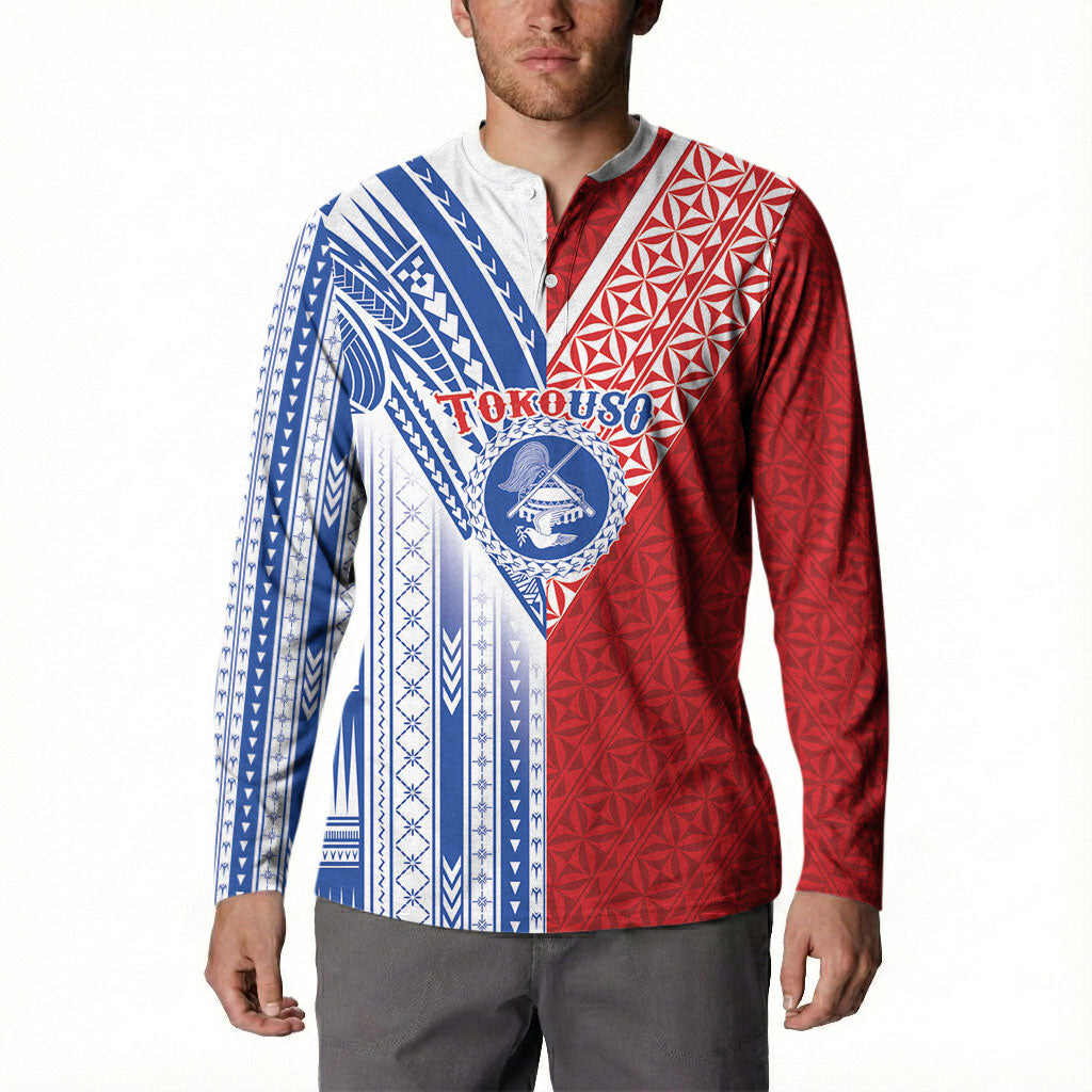 TokoUso American Samoa Tonga Personalised Button Sweatshirt Pacific Brotherhood Tribal Pattern LT9 - Polynesian Pride