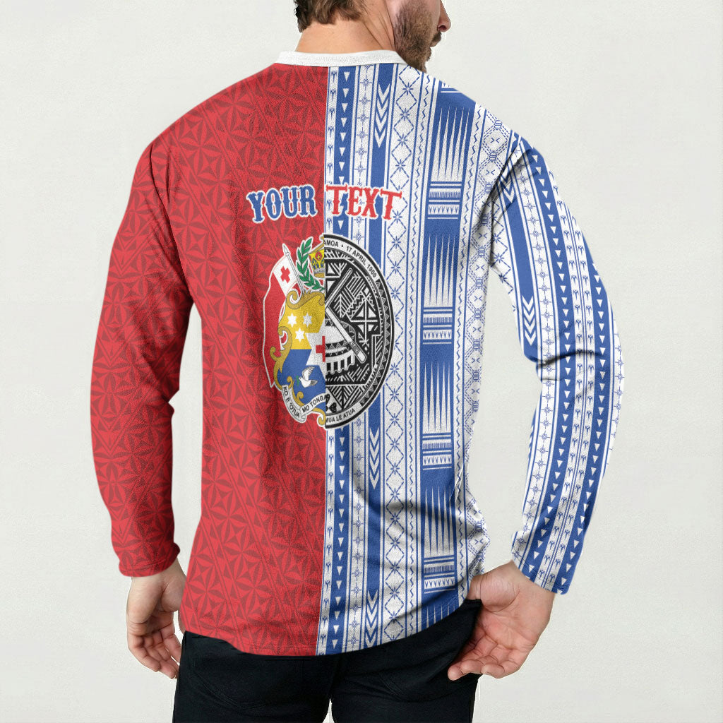 TokoUso American Samoa Tonga Personalised Button Sweatshirt Pacific Brotherhood Tribal Pattern LT9 - Polynesian Pride