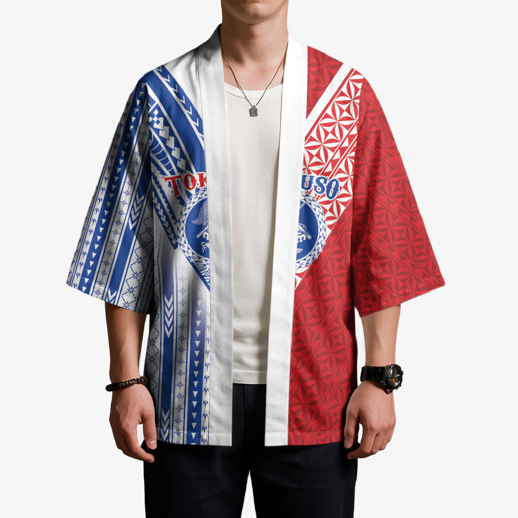 TokoUso American Samoa Tonga Personalised Kimono Pacific Brotherhood Tribal Pattern LT9 - Polynesian Pride