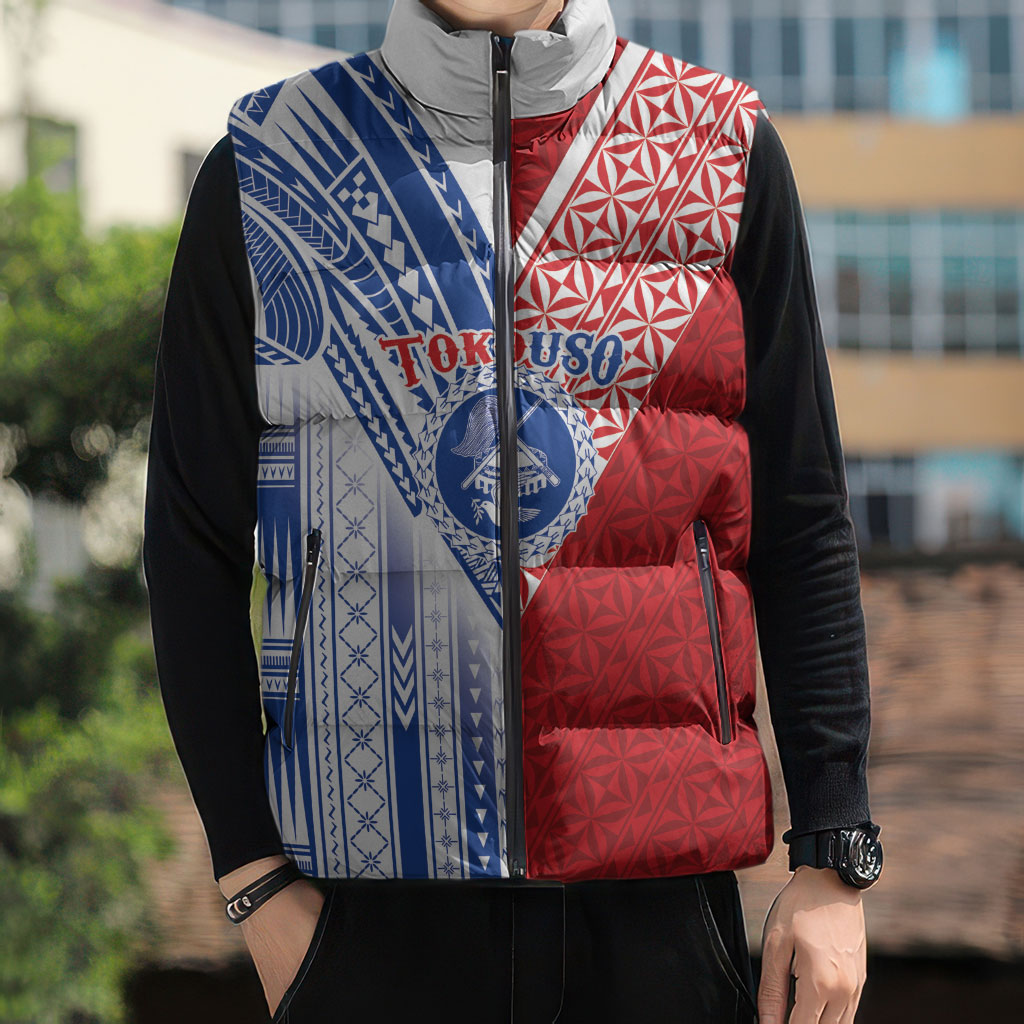 TokoUso American Samoa Tonga Personalised Sleeveless Puffer Jacket Pacific Brotherhood Tribal Pattern LT9 - Polynesian Pride