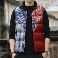 TokoUso American Samoa Tonga Personalised Sleeveless Puffer Jacket Pacific Brotherhood Tribal Pattern LT9 - Polynesian Pride