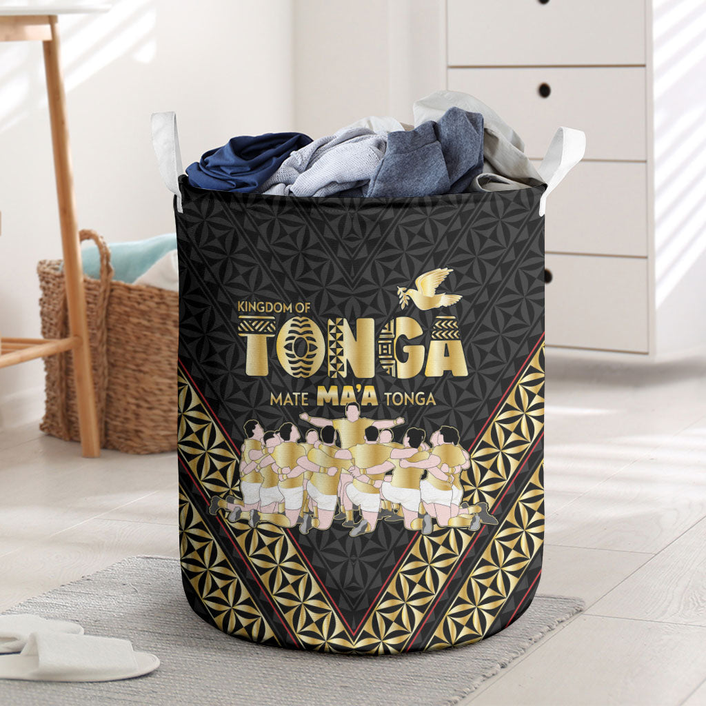 Mate Ma'a Tonga Laundry Basket Tongan Sipi Tau Ngatu Inspired Black LT9 Black - Polynesian Pride