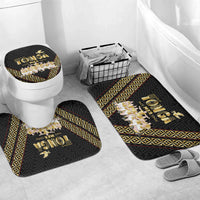 Mate Ma'a Tonga Bathroom Set Tongan Sipi Tau Ngatu Inspired Black LT9 Mat Set Only (3 pcs) One Size Black - Polynesian Pride