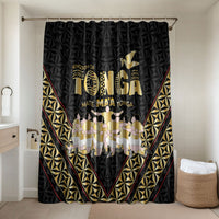 Mate Ma'a Tonga Bathroom Set Tongan Sipi Tau Ngatu Inspired Black LT9 Shower Curtain Only Black - Polynesian Pride