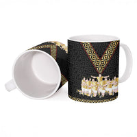 Mate Ma'a Tonga Ceramic Mug Tongan Sipi Tau Ngatu Inspired Black LT9 - Polynesian Pride