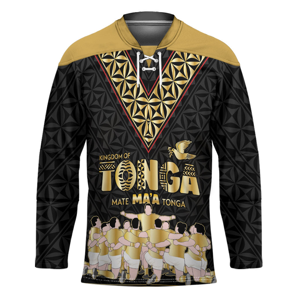 Mate Ma'a Tonga Custom Hockey Jersey Tongan Sipi Tau Ngatu Inspired Black LT9 Unisex Black - Polynesian Pride