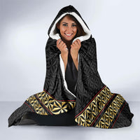 Mate Ma'a Tonga Hooded Blanket Tongan Sipi Tau Ngatu Inspired Black LT9 - Polynesian Pride