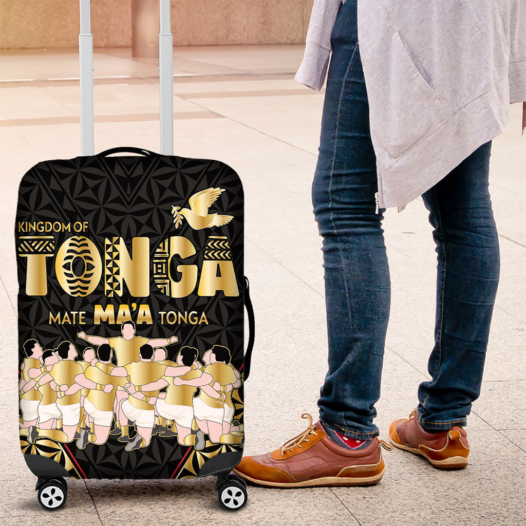 Mate Ma'a Tonga Luggage Cover Tongan Sipi Tau Ngatu Inspired Black LT9 Black - Polynesian Pride