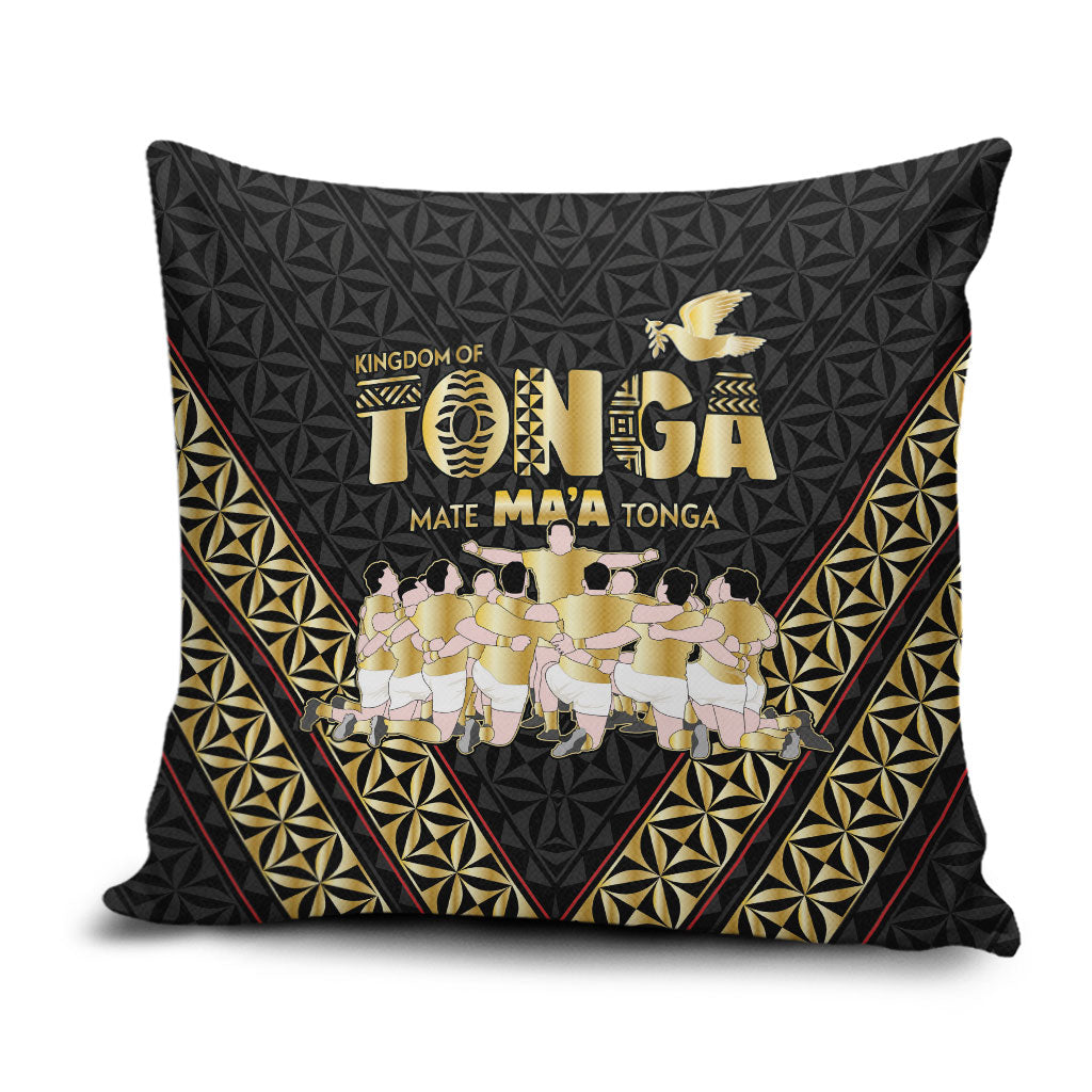 Mate Ma'a Tonga Pillow Cover Tongan Sipi Tau Ngatu Inspired Black LT9 Black - Polynesian Pride