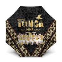 Mate Ma'a Tonga Umbrella Tongan Sipi Tau Ngatu Inspired Black LT9 One Size Folded 11.42 inch Opened Diameter 37.4 inch Black - Polynesian Pride