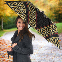 Mate Ma'a Tonga Umbrella Tongan Sipi Tau Ngatu Inspired Black LT9 - Polynesian Pride