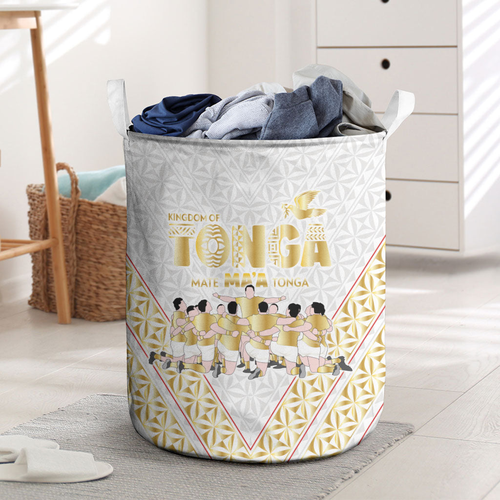 Mate Ma'a Tonga Laundry Basket Tongan Sipi Tau Ngatu Inspired Gold LT9 Gold - Polynesian Pride